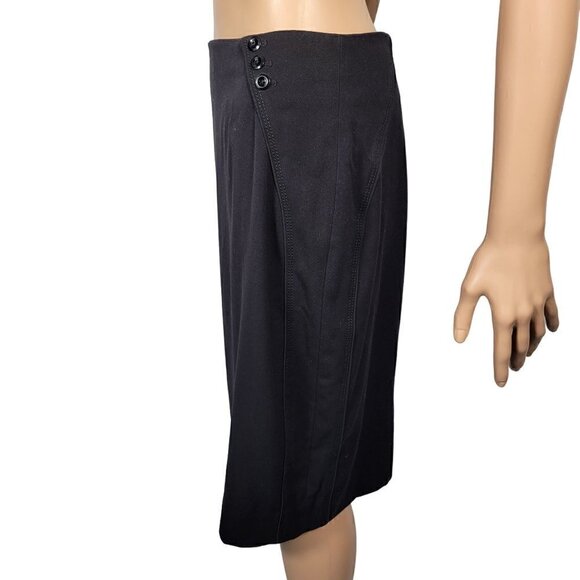 White House Black Market Women's Button Accent Back Slit Pencil Skirt Size 6 - Picture 8 of 12